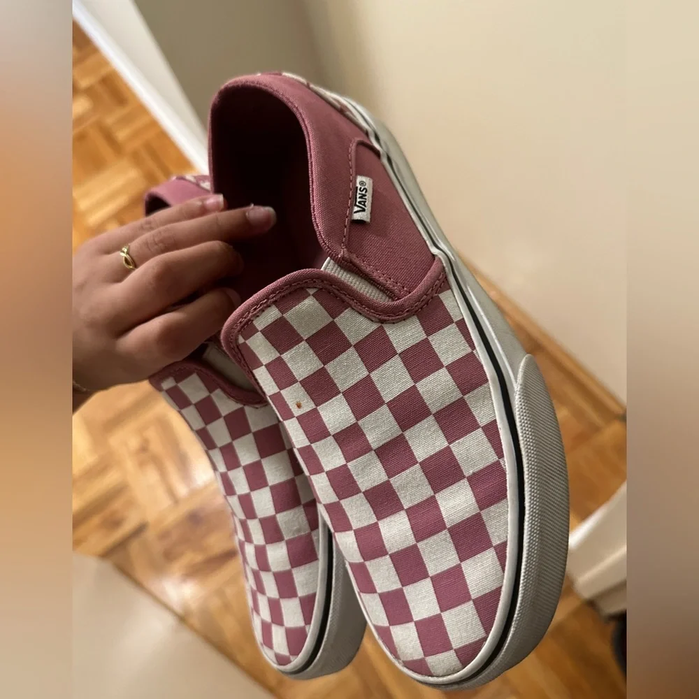 pink checkered vans, size 7 - Picture 2 of 5